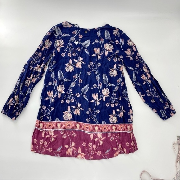 Billabong just like you starry nights boho long sleeve‎ shirt dress Blue Pink - Picture 11 of 11